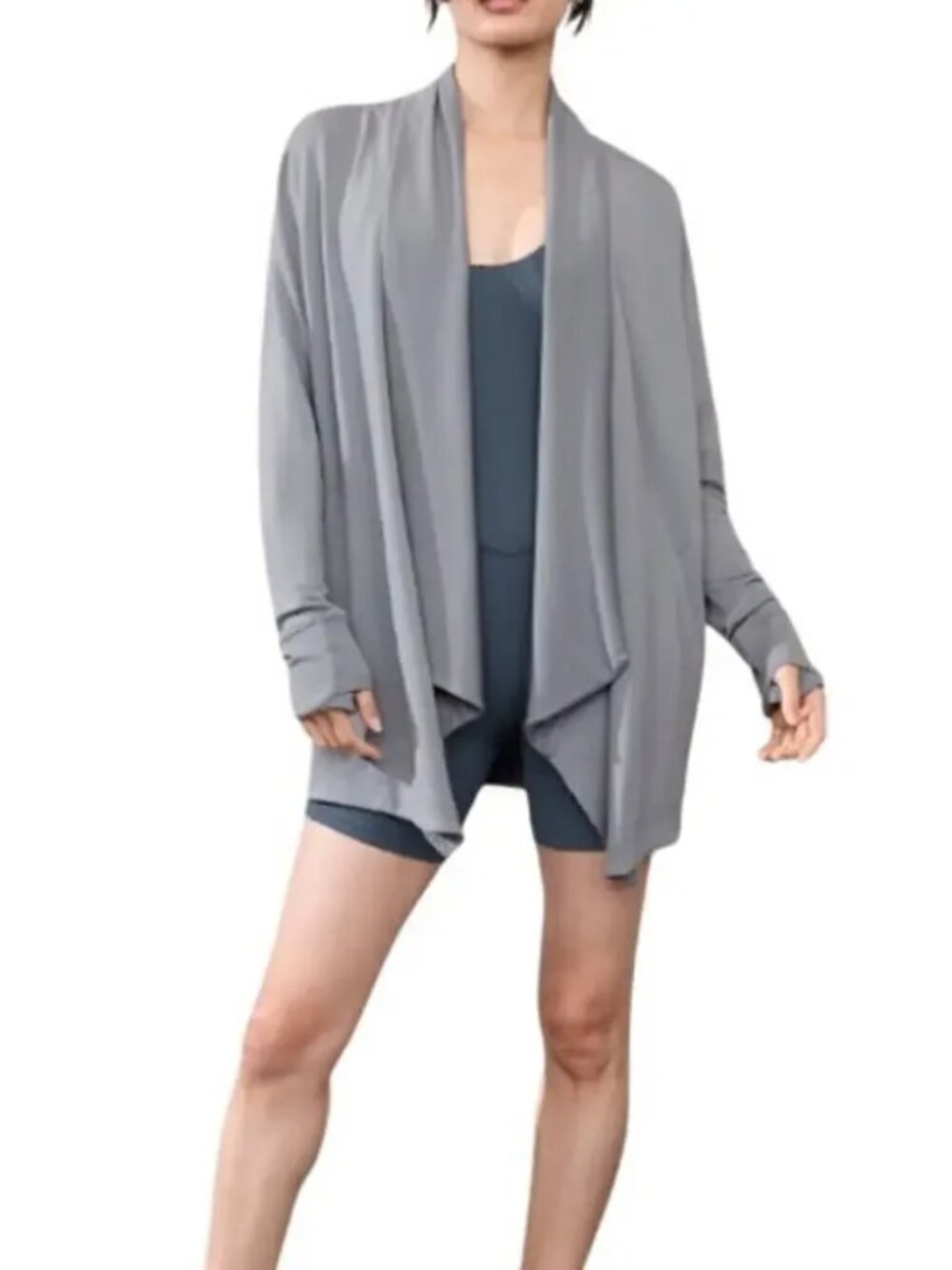 Athleta Gray Restore Wrap Pramayama Cardigan